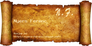 Nyers Ferenc névjegykártya